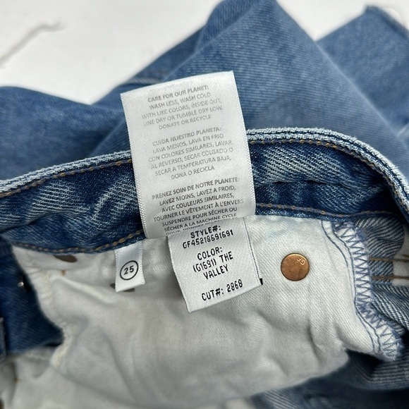 Grlfrnd Karolina Cropped Denim Jeans High Rise Straight The Valley Blue Size 25 - Picture 13 of 13